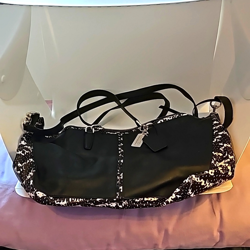 Coach Leather Y2K Blk Animal Print LG Crossbody Handbag, Extreme RARE FIND EUC